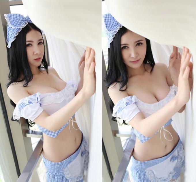 ชุดชั้นในสตรีใสย้อมธรรมดาตรวจสอบชุดชั้นในชุด Suspenders Off-Shoulder 6