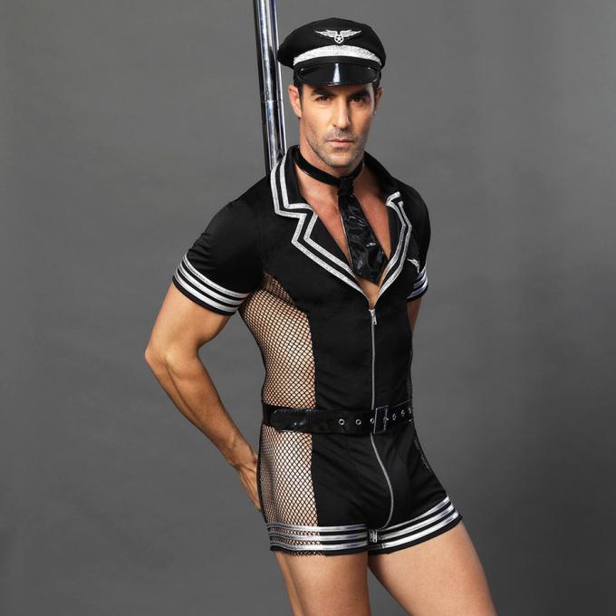 Porn Men Underwear Sexy Police Uniform Cosplay Lingerie Set