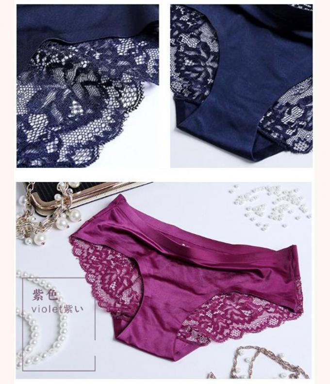 กัญชาลูกไม้สุภาพสตรีชุดชั้นในกางเกงชั้นในเซ็กซี่ไม่มีรอยต่อผ้าไหมน้ำแข็งถัก 4