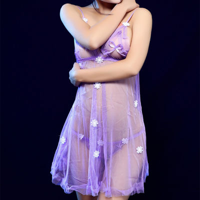 สลิงตาข่ายชุดชั้นในเซ็กซี่ของผู้หญิงกระโปรงสั้น Temptation โปร่งใส