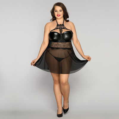 ชุดนอนลูกไม้ใสชุดนอน Babydoll Chemise 70kg