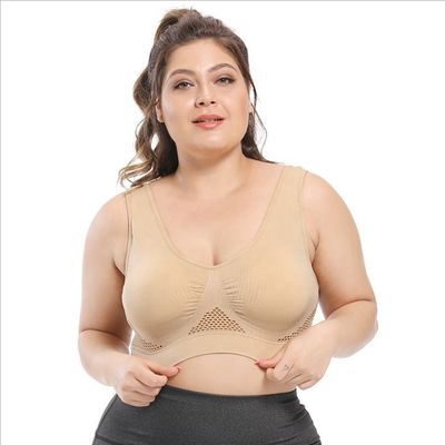 กีฬาโยคะเสื้อชั้นในสตรีขนาดใหญ่ 44C 44D 3XL 4XL ชุดชั้นในลูกไม้ผ้าฝ้าย