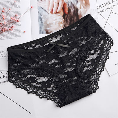 ชุดชั้นในเซ็กซี่ผ้าฝ้ายสีดำถักแบบไม่มีรอยต่อเสื้อผ้าชั้นใน Spandex 3XL Hollow Mesh