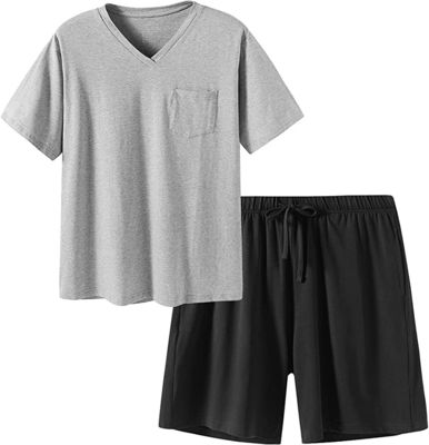 2XL L ชุดนอนบุรุษชุดนอนอบอุ่นชุดนอนถักนิตติ้งสองชิ้น