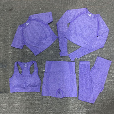 ไนลอน โพลีเอสเตอร์ สแปนเด็กซ์ ครอปแขนยาว Workout Top Gym Wear Ribbed Sportswear
