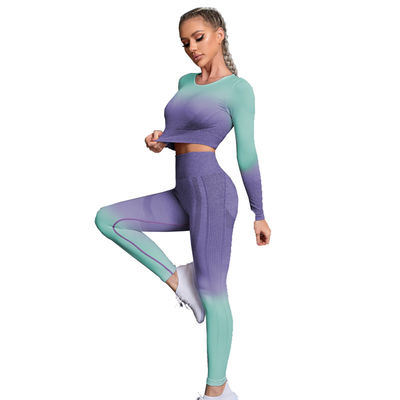 มัดย้อม SML Longline สปอร์ตบรา Crop Top โพลีเอสเตอร์ ไนลอน Sport Leggings