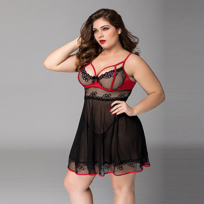 Floral Plus Babydoll Lingerie Cat 3x Women'S Plus Size Intimate Apparel