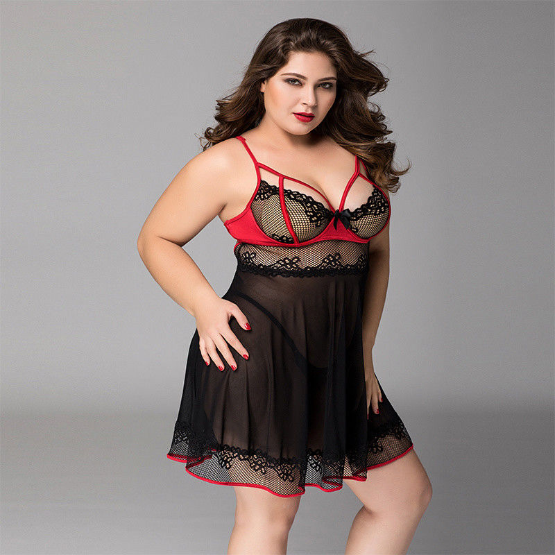 Floral Plus Babydoll Lingerie Cat 3x Women'S Plus Size Intimate Apparel