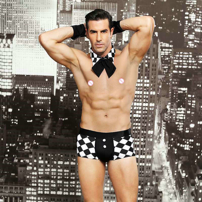 Prime Men's Sexy Lingeries Floral ชุดแม่บ้านชุดชั้นใน S-M European Style