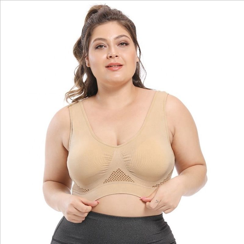 กีฬาโยคะเสื้อชั้นในสตรีขนาดใหญ่ 44C 44D 3XL 4XL ชุดชั้นในลูกไม้ผ้าฝ้าย
