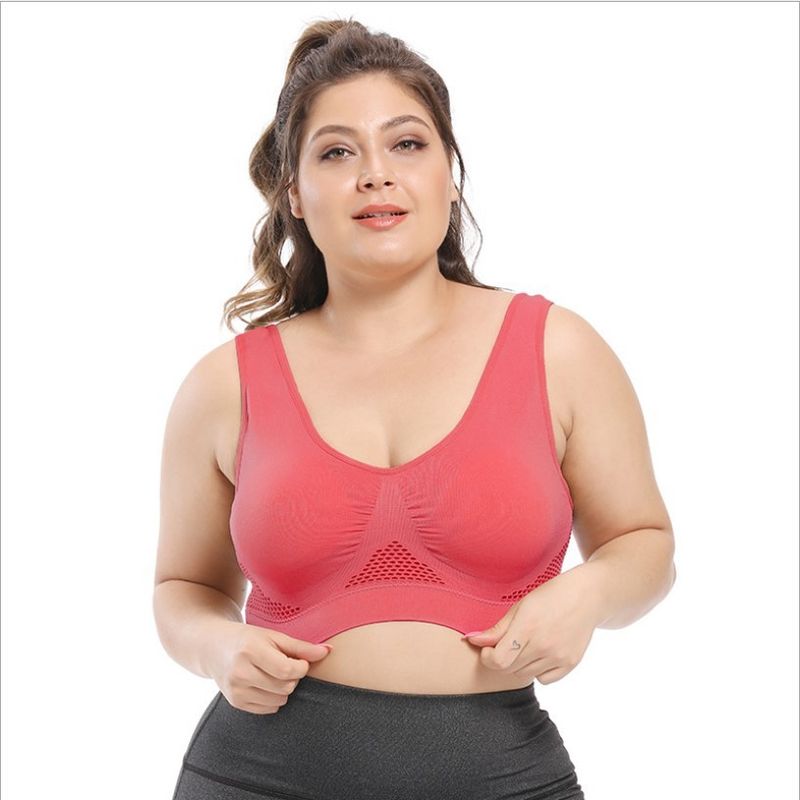 กีฬาโยคะเสื้อชั้นในสตรีขนาดใหญ่ 44C 44D 3XL 4XL ชุดชั้นในลูกไม้ผ้าฝ้าย