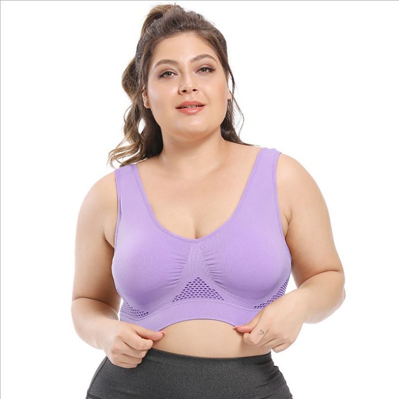 กีฬาโยคะเสื้อชั้นในสตรีขนาดใหญ่ 44C 44D 3XL 4XL ชุดชั้นในลูกไม้ผ้าฝ้าย