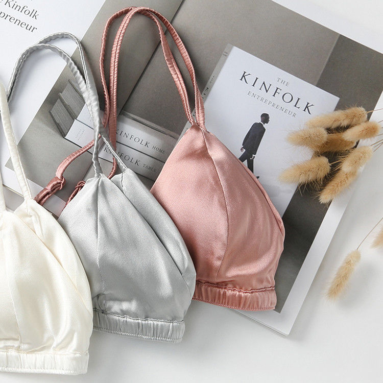 16 มม. สามเหลี่ยมห่อผู้หญิงเซ็กซี่ไม่มีรอยต่อ Bras ปิดด้านหน้าไร้สาย Bra