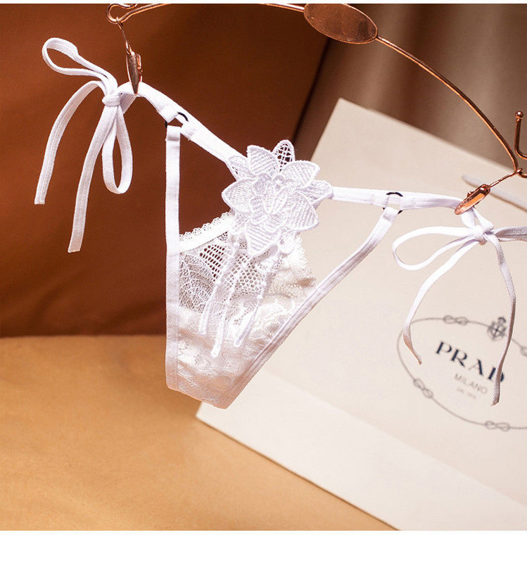 Crotch G String ชุดชั้นในสตรีกางเกงเย็บปักถักร้อย Womans กางเกงเซ็กซี่