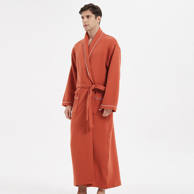 Plus Loungewear Mens Sleepwear ผ้าฝ้ายที่เป็นของแข็ง Pjs อบอุ่นสำหรับผู้ชาย