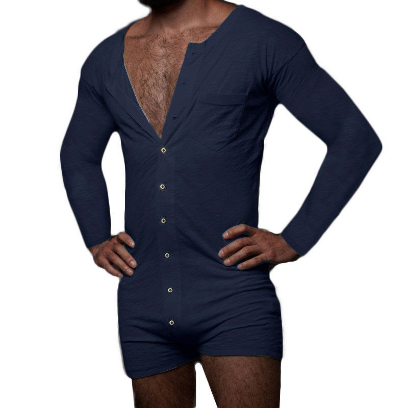 ชุดนอนฤดูร้อนบุรุษเซ็กซี่ชุดเดรสแขนกุดผู้ชายเซ็กซี่ Onesie Jumpsuit
