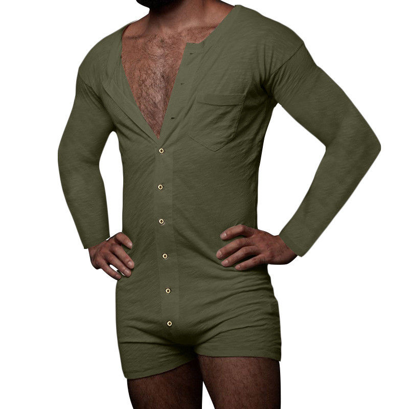 ชุดนอนฤดูร้อนบุรุษเซ็กซี่ชุดเดรสแขนกุดผู้ชายเซ็กซี่ Onesie Jumpsuit