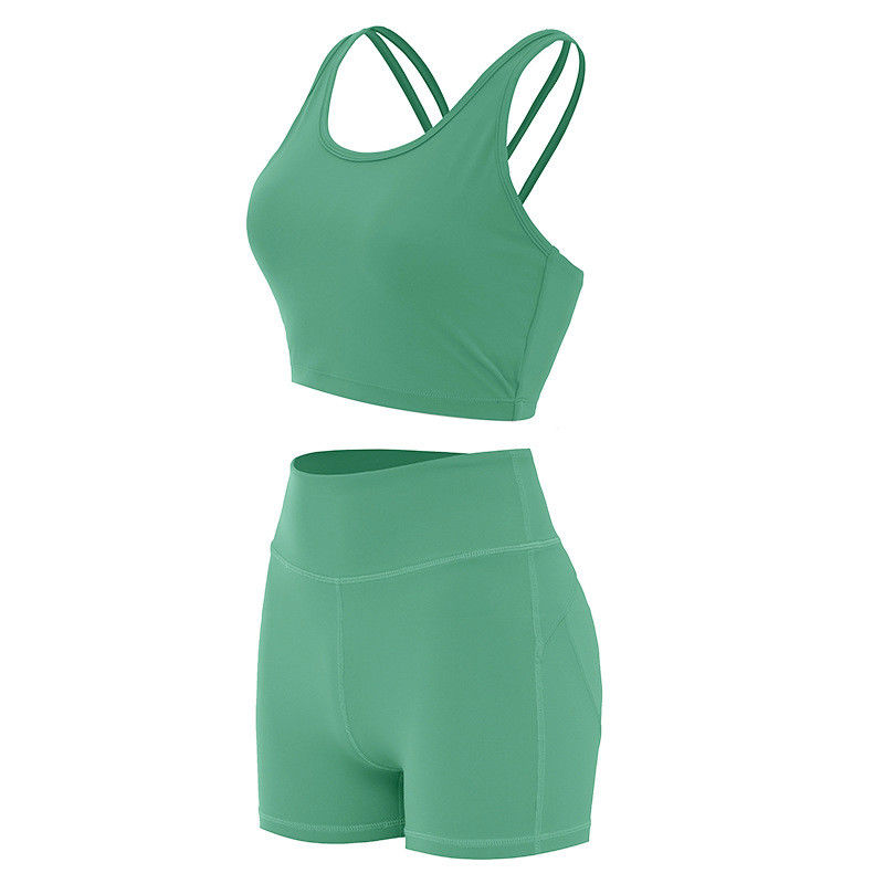 Butt Lifying Shorts สปอร์ตบราหญิง ชุดออกกำลังกายแบบไม่มีรอยต่อแบบซี่โครง Activewear