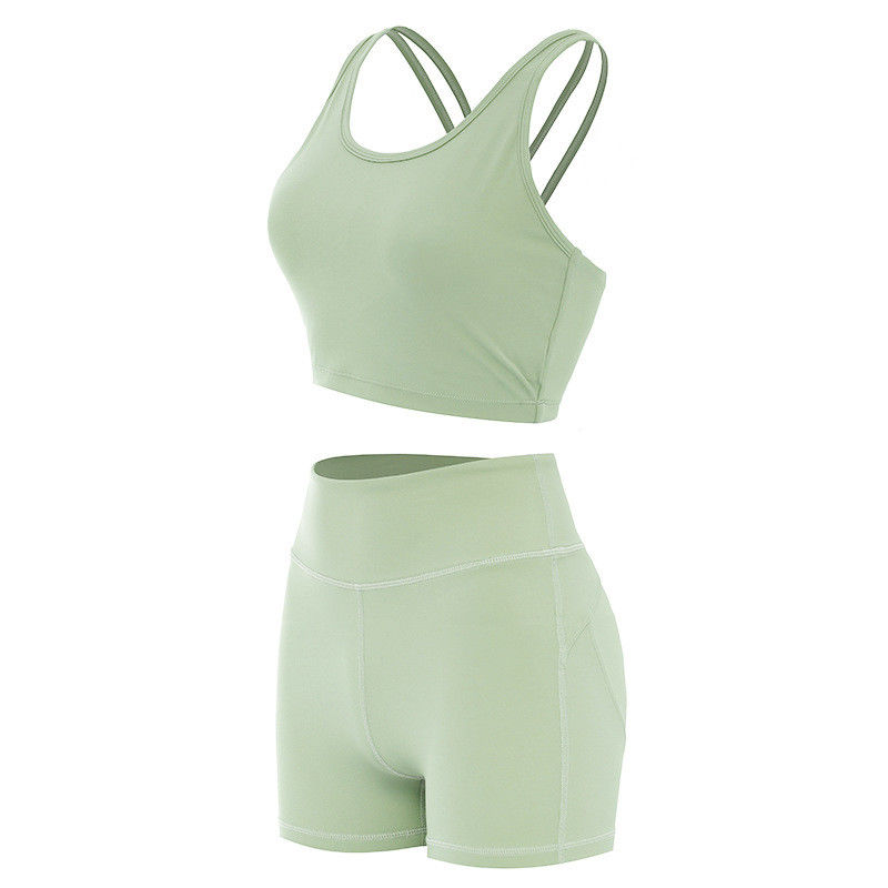 Butt Lifying Shorts สปอร์ตบราหญิง ชุดออกกำลังกายแบบไม่มีรอยต่อแบบซี่โครง Activewear