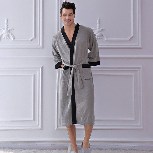 Nightgown เสื้อคลุมอาบน้ำ ชุดนอนกิโมโน ชุดอบอุ่นของผู้ชาย ผ้า คาร์ดิแกน