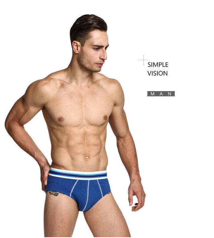 Combed Mens Sexy Boxer Shorts บิกินี่ Green Men's Pure Cotton Underwear