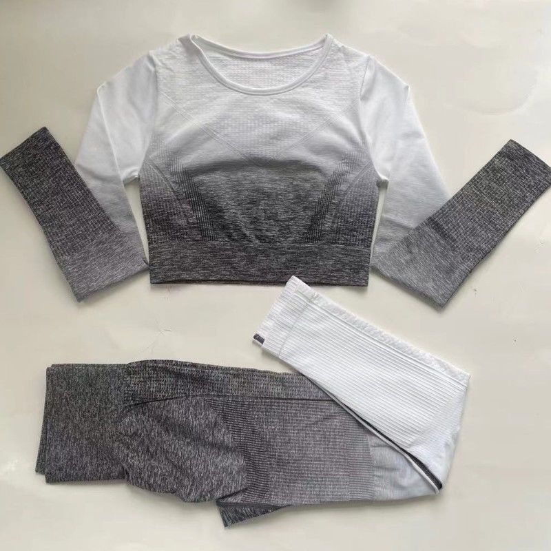 มัดย้อม SML Longline สปอร์ตบรา Crop Top โพลีเอสเตอร์ ไนลอน Sport Leggings
