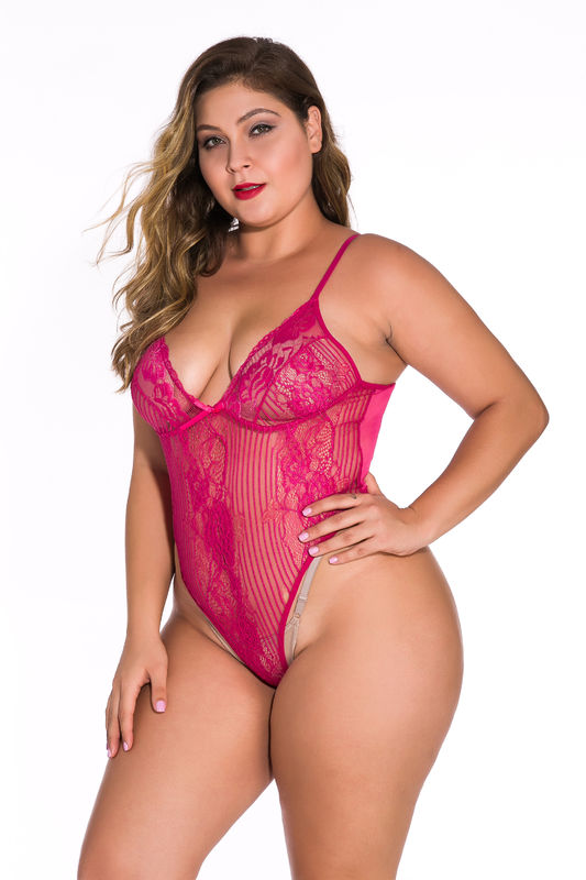 Temptation Plus ชุดชั้นใน Babydoll ลูกไม้สีขาว L-5XL โพลีเอสเตอร์ 95