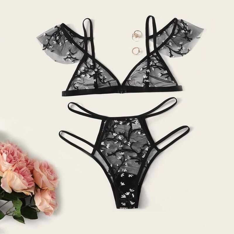 ลูกไม้โปร่งใสต้านเชื้อแบคทีเรียที่ระบายอากาศได้ 82 Polyamide ดอกไม้ลูกไม้ Bralette