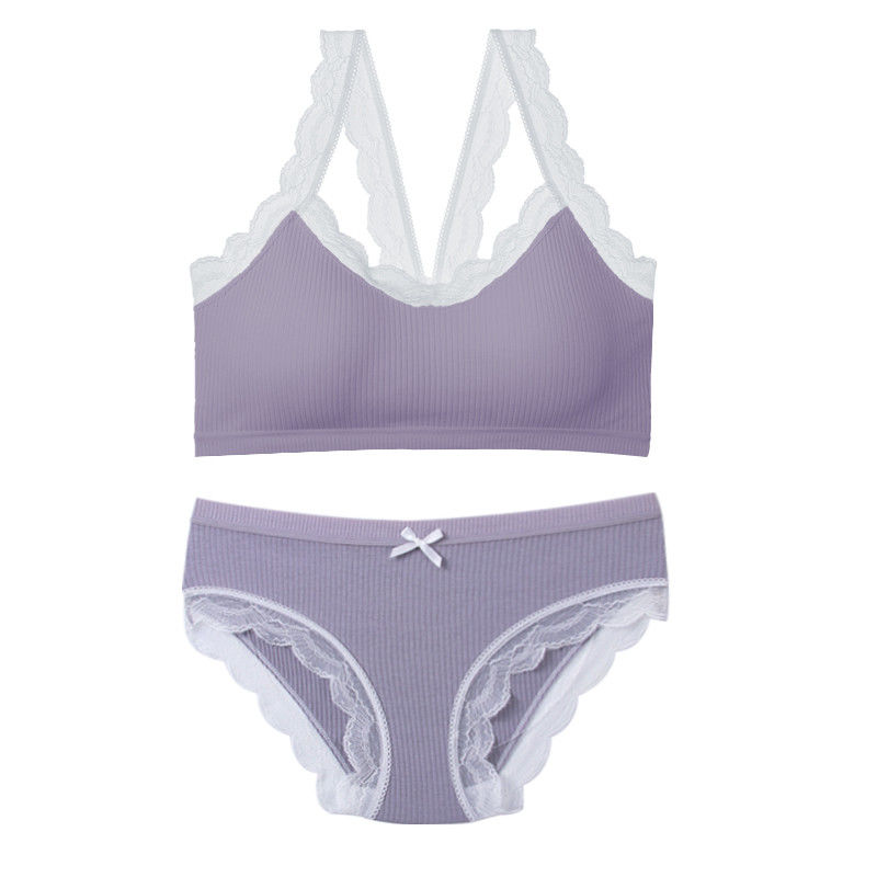 Halter Sexy Panty Bra Set XXL 75B 75C 75D เสื้อชั้นในไร้รอยต่อ