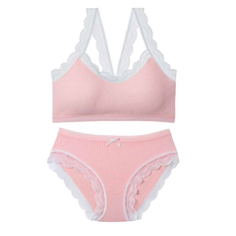 Halter Sexy Panty Bra Set XXL 75B 75C 75D เสื้อชั้นในไร้รอยต่อ