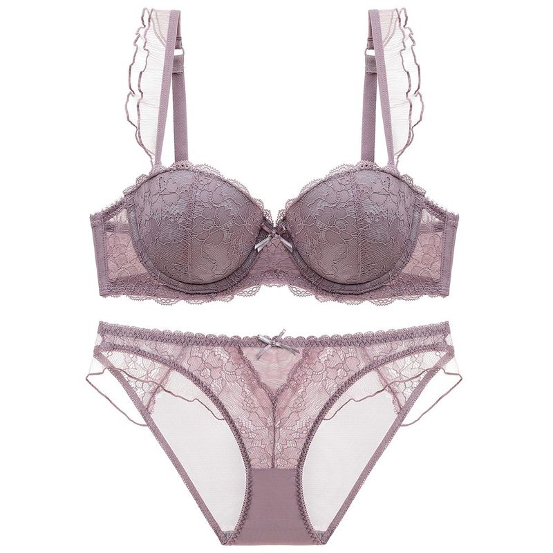 80B 85C 90B 90C เสื้อชั้นในโปร่งใสสีขาวบางเฉียบ XXXL สุภาพสตรี Underwired Non Padded Bras